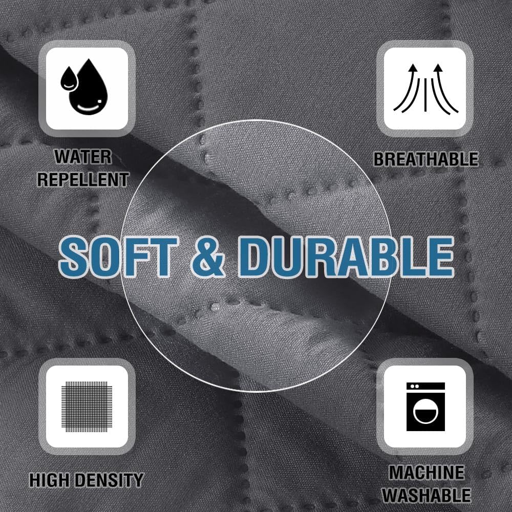 H.VERSAILTEX Water Resistant Armrest Covers for Sofa, 2 Pack, Ivory/Beige | Waterproof Armchair Caddy, Couch Arm Covers Remote Control Holder Sofa Armrest Organizer for Magazine, Tablet, Phone, iPad