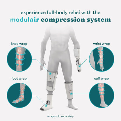 HoMedics Modulair Compression Calf Wrap Massager – Overlapped Compression Therapy with 4 Programs, Adjustable Intensity, Heat Settings, (Battery Sold Separately)
