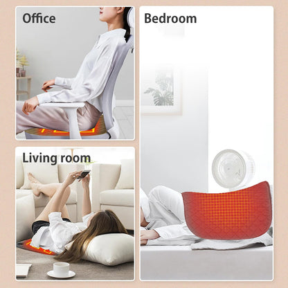 Portable Electric Heating Pad for Office Chair USB Large Size Heated Seat Cushion 3 Temperature Settings Fast Heat Seat Warmer Machine Washable 18x18in Grey