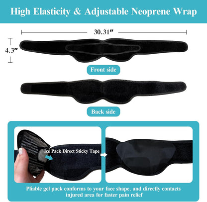 Wisdom Teeth Ice Pack Head Wrap with Dual Compression Straps