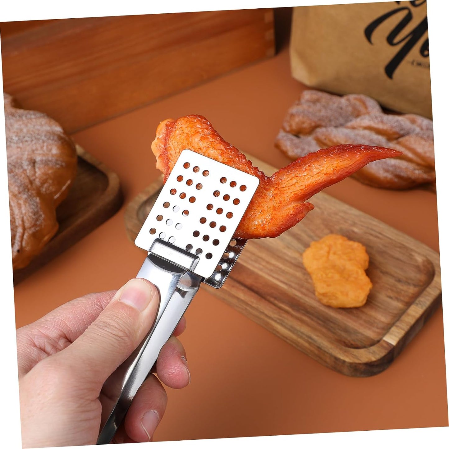 Cabilock Stainless Steel Tea Bag Spoon Squeezer with Filterable Tong for Cooking and Food Clamping Premium Multi Purpose Kitchen Tool for Tea Bags and Food Handling