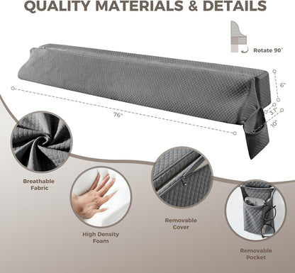 Bed Wedge Gap Filler Queen Size, Wedge Pillow for Headboard Gap, 60×10×6 in