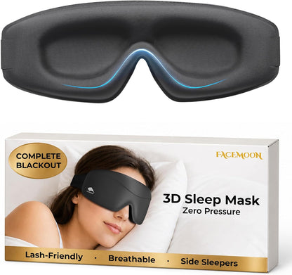Sleep Mask for Women Men: 100% Blackout 3D Eye Mask for Sleeping, Sleeping Mask for Side Sleepers, Zero Pressure Memory Foam Eyelash Friendly Breathable Eye Cover, Airplane Travel Essentials-Pink
