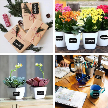 Chalkboard Label 240 Pcs Waterproof Reusable Labels for Food Containers Chalk Sticker Labels with 3 Liquid Chalk Markers for Mason Jars, Parties Decoration, Craft Rooms, Storage, Home, Kitchen