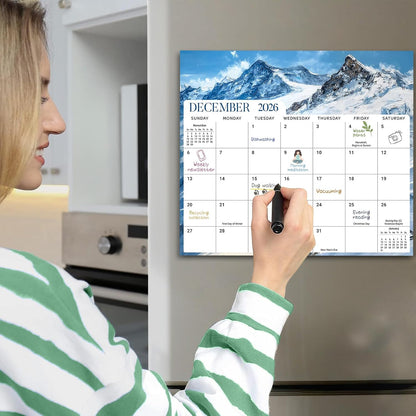 2026-2027 Magnetic Calendar for Refrigerator, Apr 2026-Dec 2027 | 21-Month Fridge Calendar 2026-2027 for Home Planning, Scheduling and Easy Organization, Greenery