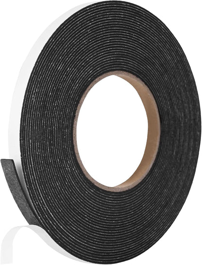Kikerike Self Adhesive Foam Tape Weatherstrip 1/2In x 1/4In x 42Ft High Density Foam Insulation Strips Seal Weather Stripping with Strong Adhesive for Door and Window Sound Isolation Soundproofing