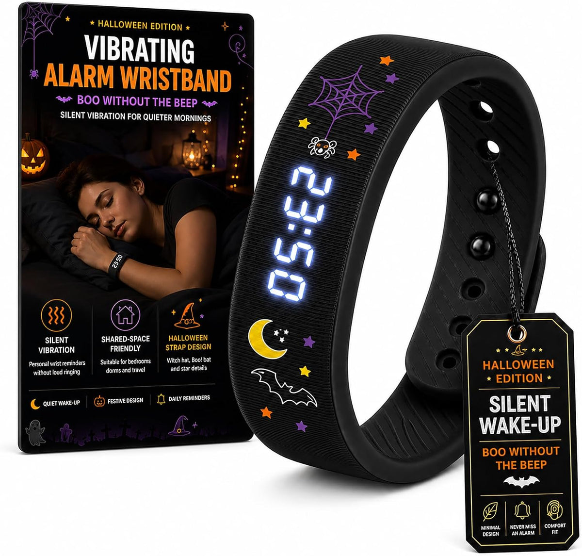 Vibrating Alarm Wristband Clock for Heavy Sleepers Wake Band Wrist Watch Silent Vibration Bracelet Loud Adults Strike Deaf People Despertar with that Won't Partner Extremely Deep