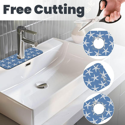 Wildflowers Floral Flower Kitchen Sink Splash Guard Faucet Mat Super Absorbent Fast Drying Mat Sink Gadgets-Fast Drying Pad Sink Mat For Kitchen Bathroom (15" X 5.5" )