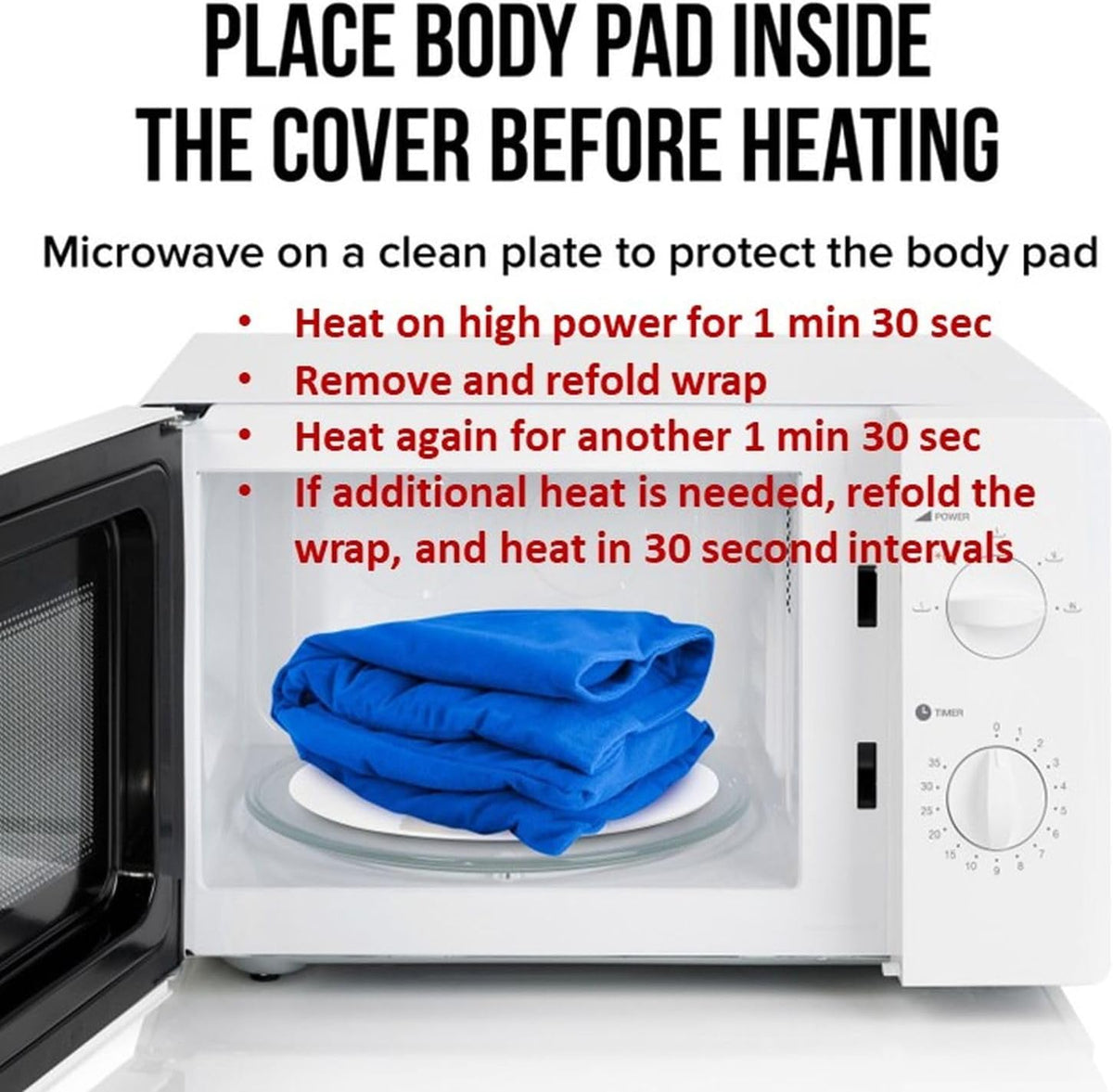 XL Microwavable Heating Pad with Cover Releases Moist Heat for Back Pain