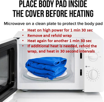 XL Microwavable Heating Pad with Cover Releases Moist Heat for Back Pain