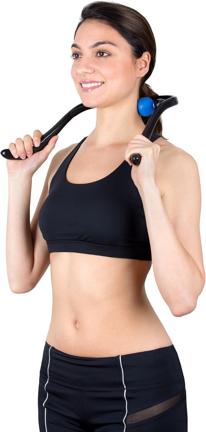 Neck Massager, Neck and Shoulder Shiatsu Deep Tissue Trigger Point Manual Self Muscle Massage