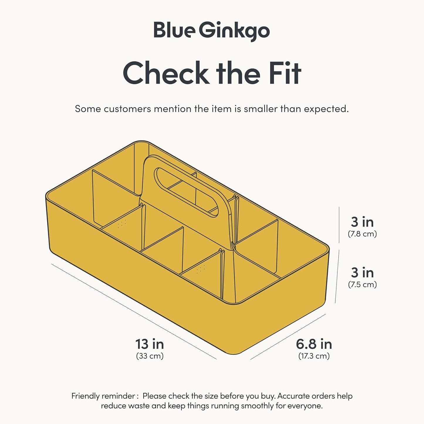 BLUE GINKGO Stackable Organizer Caddy, Rectangle, White, Made in Korea | Portable. Adjustable. Home, Office & School Storage.