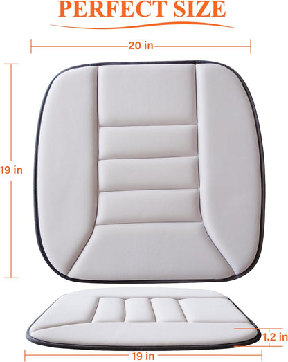 kingphenix Memory Foam Car Seat Cushion for Driver and Office Chair Comfort | 1.2-Inch-Thick Memory Foam Seat Pad, Soft, Breathable Fabric, Non-Slip Silicone Bottom for Long Drives and Office Use, Black