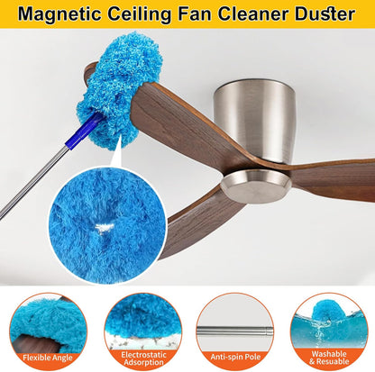 Tiumso Microfiber Feather Duster 5-in-1 Kit, Dusters for Cleaning, Duster with Extension Pole 100 Inches, Cobweb Duster, Microfiber Dusters for High Ceilings and Fans, Blinds, Cars and Furniture
