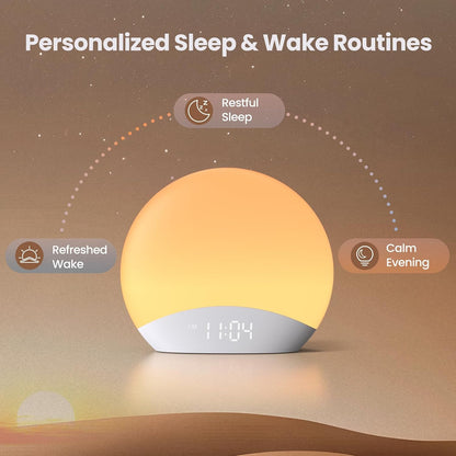 REACHER Smart Sunrise Alarm Clock with App Control and White Noise Machine