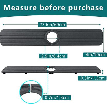 Water Absorbing Stone Kitchen Sink Mat Faucet Splash Guard for Bathroom | Quick Dry, Raised Feet, Diatomaceous Earth, Stone Faucet Mat, Sink Protector for Counter, Sink Accessories, Bathroom Decor