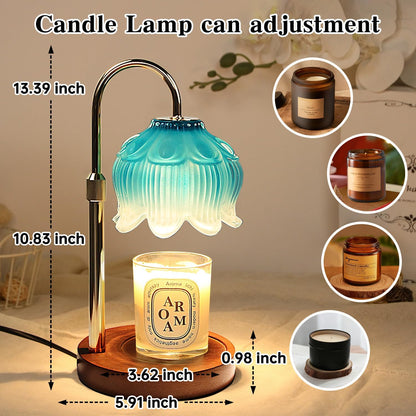 Fragrance Candle Warmer Lamp with 2 Bulbs Electric Candle Warmer with Timer & Dimmer for Home Decor