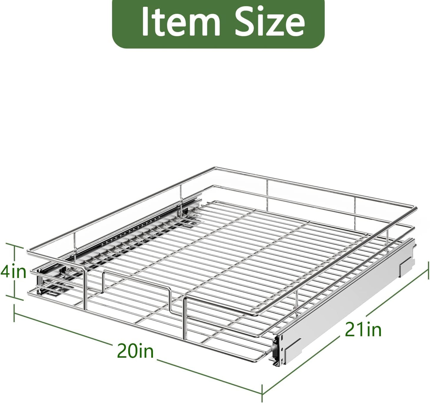 LOVMOR 2 Tier Individual Pull Out Cabinet Organizer 11" W x 18" D, Slide Out Kitchen Cabinet Storage Sliding Shelves
