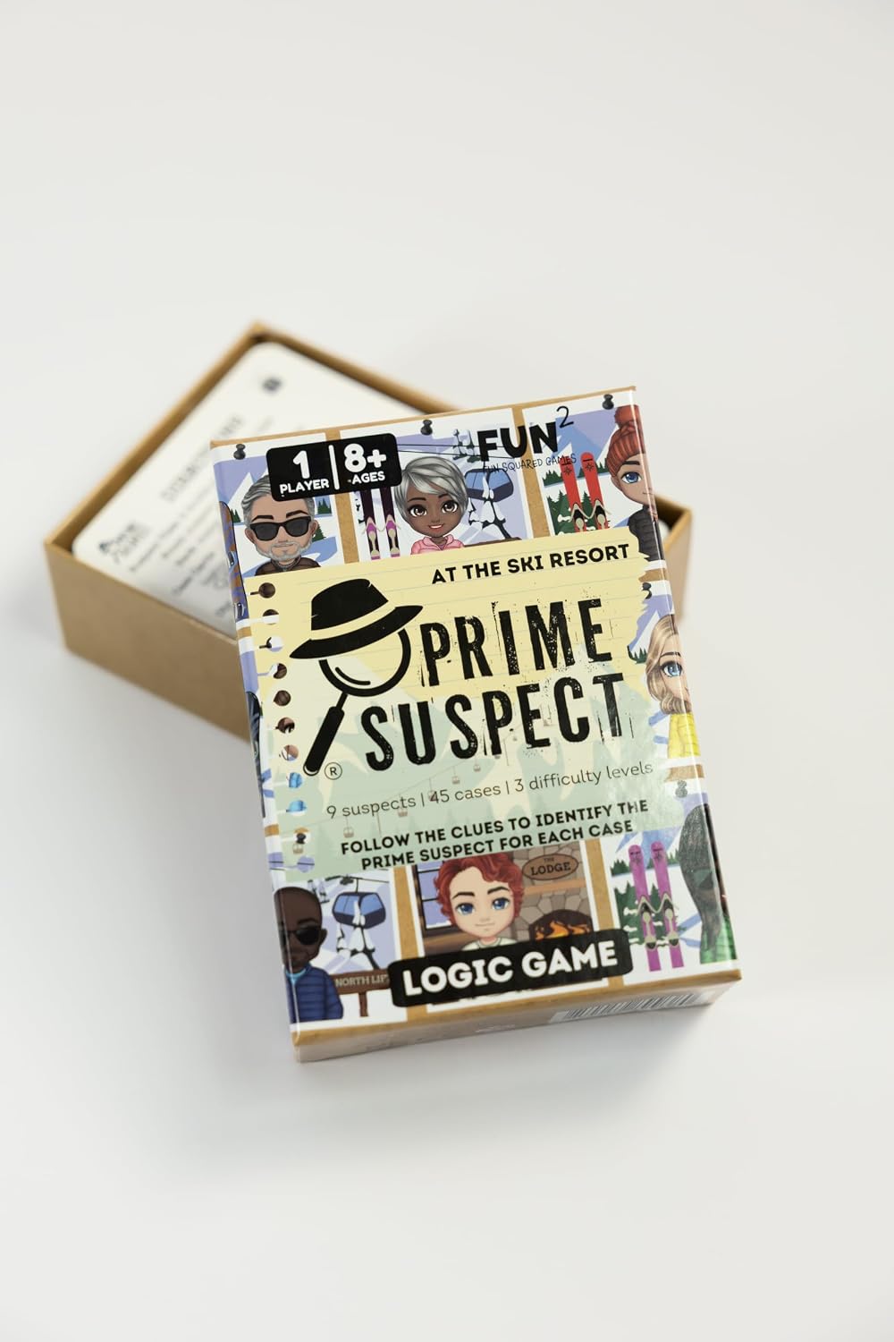 Prime Suspect Logic Game with 45 Case Cards | Single Player or Group Play | Ages 8+ | Compact Brain Teaser Game | Detective Game (Prime Suspect: Original)