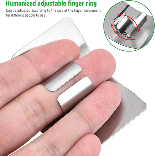 Onion Holder for Slicing，Stainless Steel Onion Slice Holder，Finger Protector for Cutting Food，Stainless Steel Finger Hand Protector，2-Pack (Color-D)