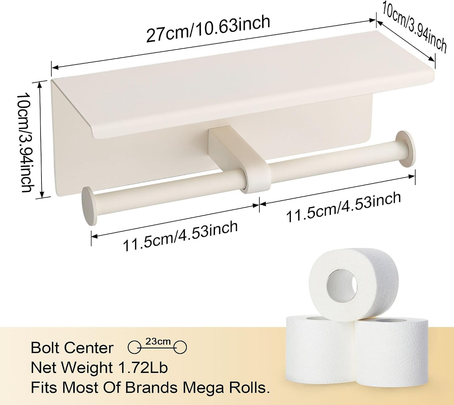 Double Toilet Paper Holder with Shelf Brushed Nickel Toilet Paper Holder Wall Mounted