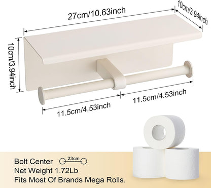 Double Toilet Paper Holder with Shelf Brushed Nickel Toilet Paper Holder Wall Mounted