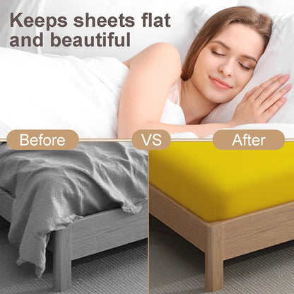 4 Pack Mattress Elastic Straps, Elastic Bed Sheet Holders for Corners Fitted Straps Clip Adjustable Bedsheet Grippers Mattress Sheet Corner Holders, Fitted Bedsheet Clip for Bedding Sofa Cover