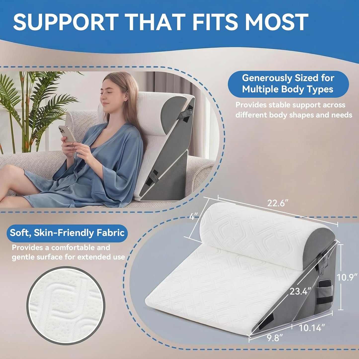 5PCS Wedge Pillow Set for After Surgery,Bed Pillow for Sleeping | Memory Foam Orthopedic Back Pillow for Pain Relief and Acid Reflux, Adjustable Sitting Up for Bed Post Surgery Pillow Green