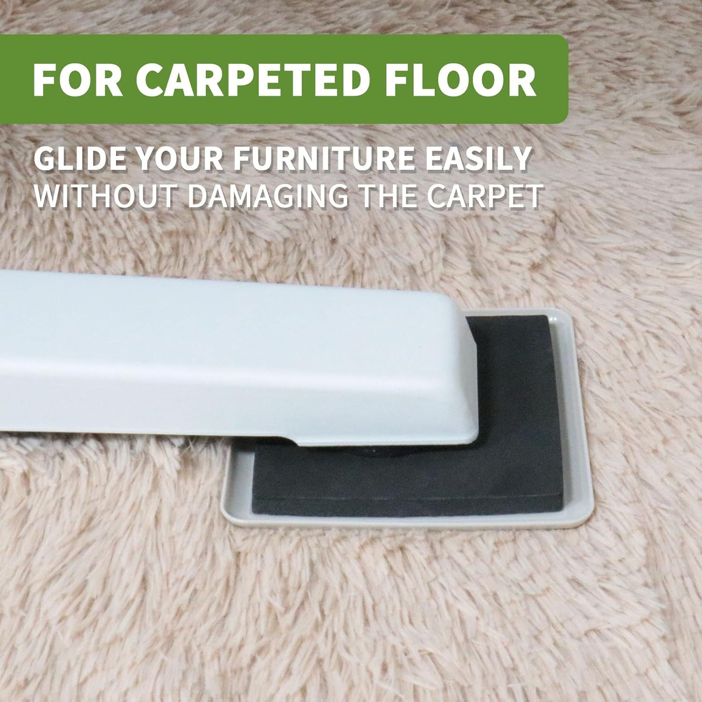 Furniture Sliders for Carpet 8 PCS - 3 1/2" Brown | Furniture Moving Sliders, Carpet Sliders for Furniture, Square Furniture Movers Sliders - Move Your Furniture Easily & Safely