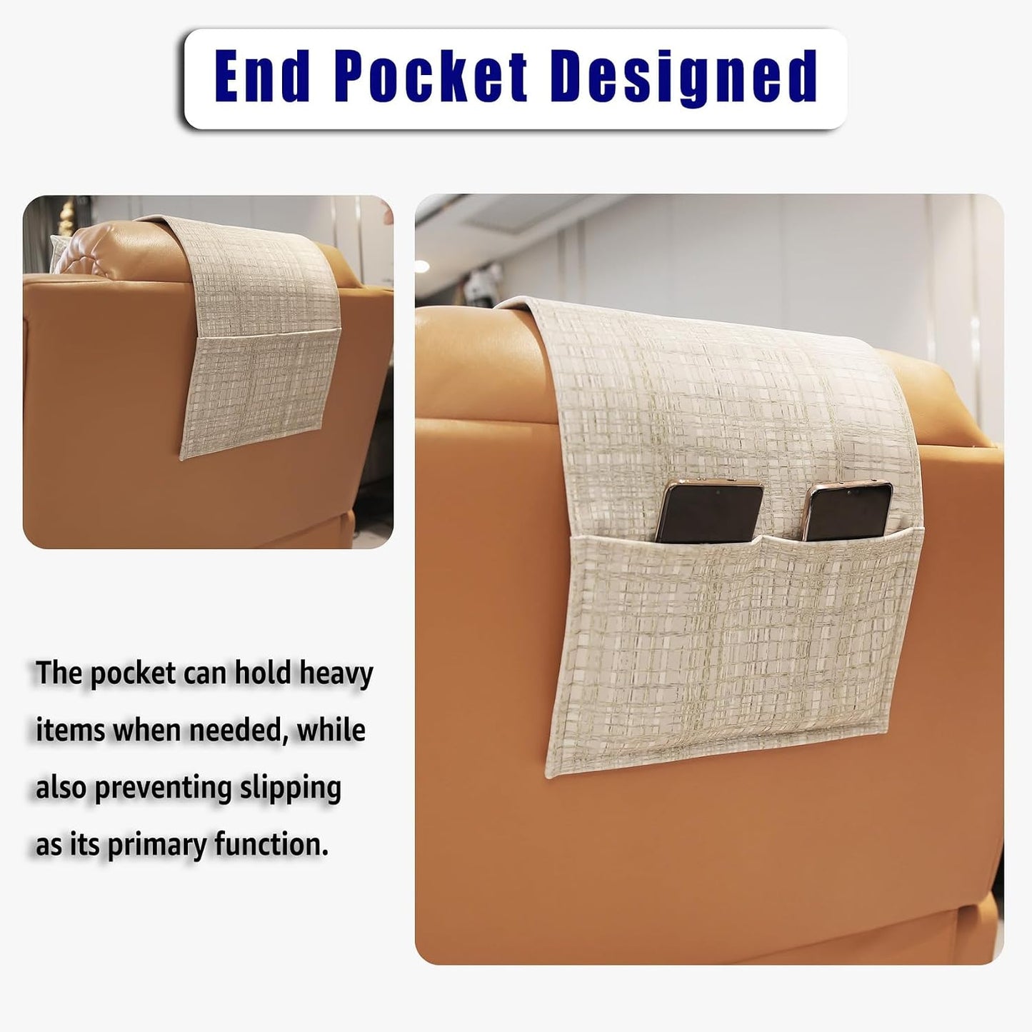 Adjustable Headrest Pillow for Recliners and Armchairs - Non-Slip Velvet Cushion for Neck Support and Pain Relief (Gray)