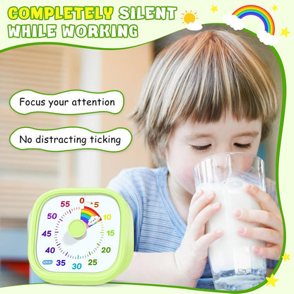 HIPPIH Visual Timer for Kids, 60-Minute Countdown Silent Operation Timer