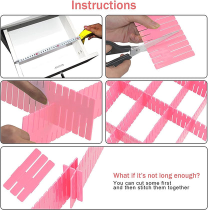 40Pcs Drawer Dividers, Adjustable Drawer Organizer for Socks, Underwear, Makeup, Can Help Tidy Kitchen, Bedroom, Dresser White