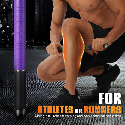 Muscle Roller Stick,17" Massage Roller for Muscle Deep Tissue Massage Black