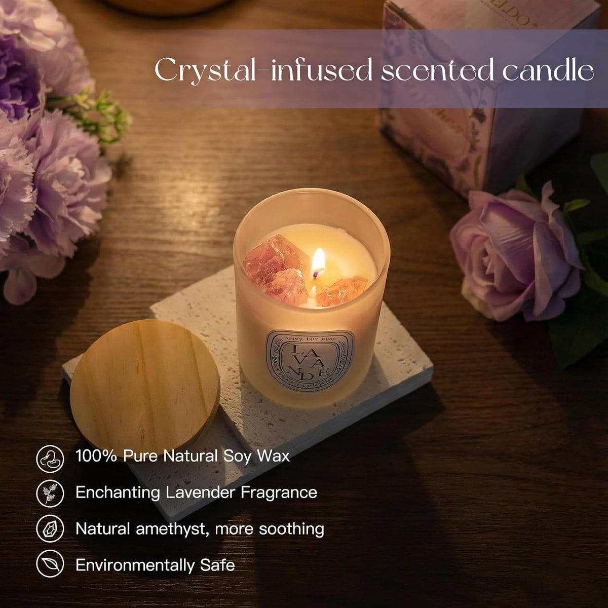 Candeldo Candle Warmer Lamp with Timer, Gold Flower Glass Shade