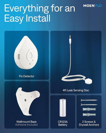 Moen 920-005 Flo Smart Water Leak Detector, White, 3-Pack