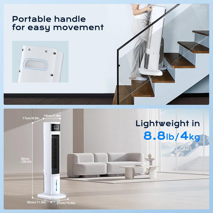 Portable Air Conditioners for Room, 3-in-1 Evaporative Air Cooler, Fast Cooling Portable AC Unit/24H Timer, Remote Oscillating Tower Fan, 4 Modes 3 Speeds, Quiet Swamp Cooler for Bedroom Office