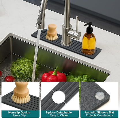Fast Dry Stone Faucet Mat for Bathroom Sink Kitchen Counter Marble Trays | Small Diatomite Sink Splash Guard White Absorbent Tray Counter Quick Drying Stone Kitchen Diatomaceous Earth Around Faucet
