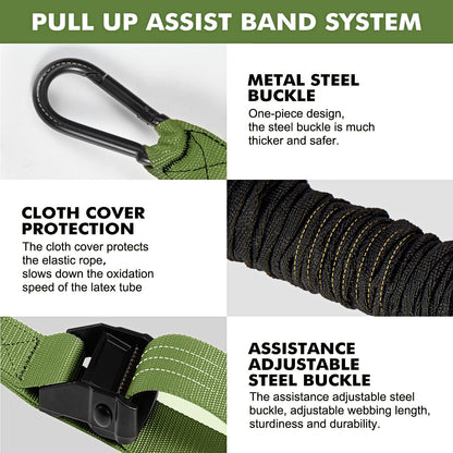 HPYGN Two Foots Pull Up Assistance Bands, Heavy Duty Resistance Band for Pull Up Bar, Adjustable Weight/Size with Fabric Feet/Knee Rest, Bands for Pull Up Assist for Strength Training, Pull Up