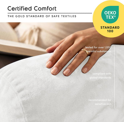 Nestl Reading Pillow with Shredded Memory Foam, Designed for Sitting Up in Bed and Couch, Back and Arms Adjustable Support for Adult & Teens Backrest Pillows for Reading, with Washable Cover Dark Grey