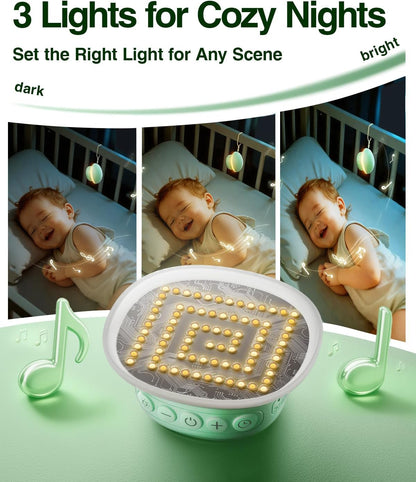 Portable White Noise Sound Machine for Baby Kids Adults, 20 Natural Soothing Sounds, 48H Battery Playback, 30 Volume Levels, 3 Timers, Memory Function & Soft Night Light for Sleep, Home, Travel, Mini