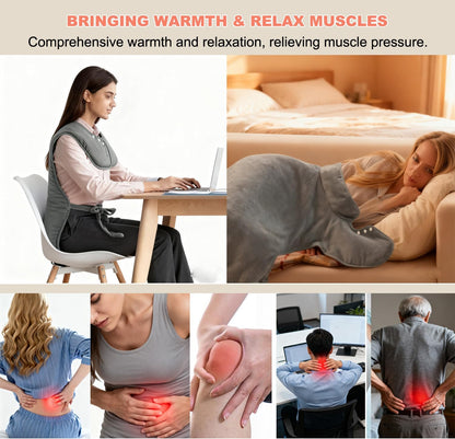 Heating Pad for Neck Shoulders Back Pain Relief, Mothers Day Gifts for Mom Dad Women Men Elderly, Electric Large Heat Pad with 6 Heat Settings 4 Timers, ETL Certified