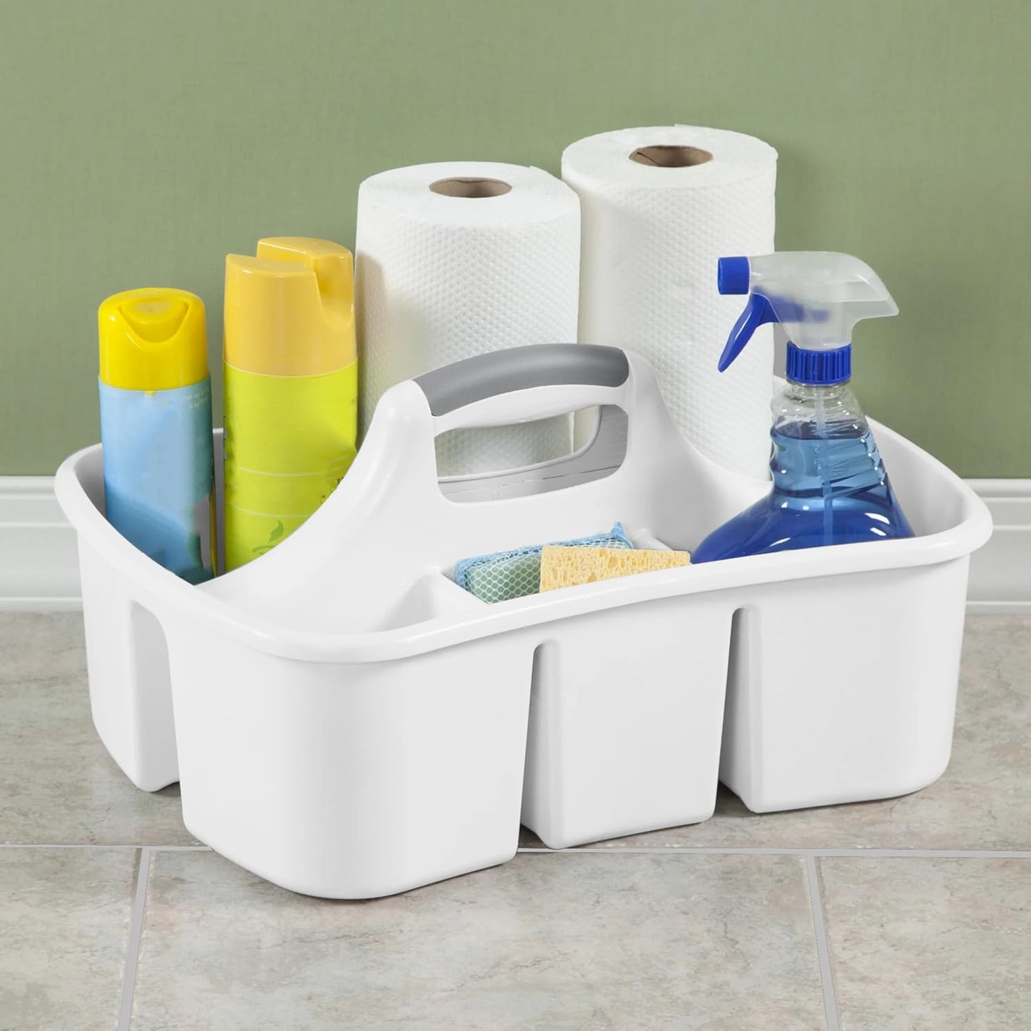 Caddy, Easy Carry, Handy Plastic Utility Storage, White