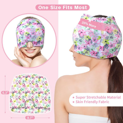 my novel things Migraine Relief Cap, Ice Headache Relief Mask Cold Cap Set