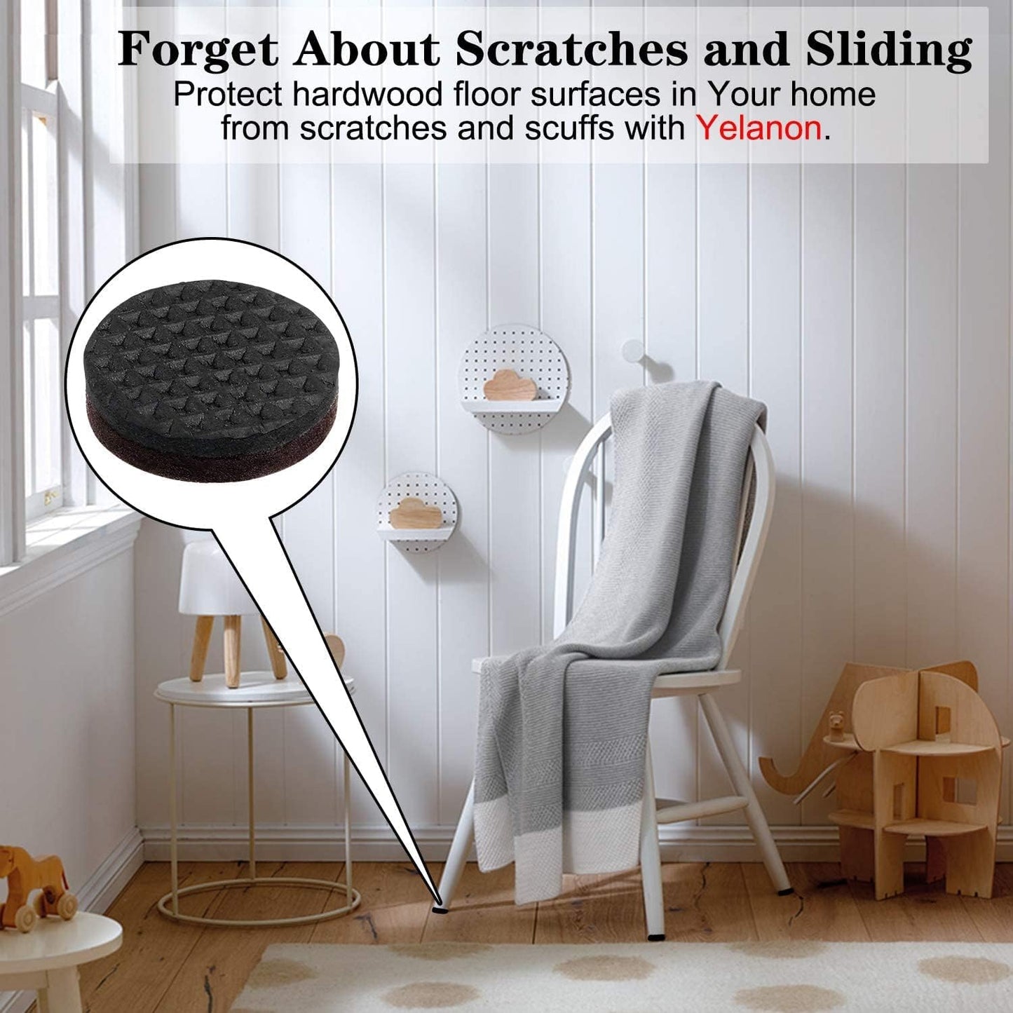 Non Slip Furniture Pads -56 pcs（1+2）” Furniture Grippers, Non Skid Furniture Legs,Self Adhesive Rubber Furniture Feet, Anti Slide Furniture Hardwood Floor Protector for Keep Couch Stoppers