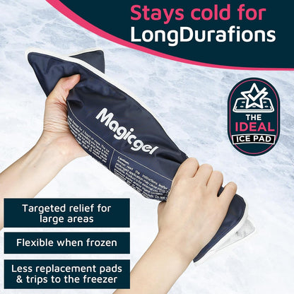 Extra Large & Reusable Ice Pack (15 x 23.5 inches, XL) for Maximum Back and Full Body Pain Relief from Injuries, Swelling, Bruises, Sprains | Ice Blanket for Sleeping & Physical Therapy | By Magic Gel