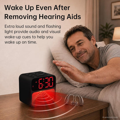 AuroraCalm Extra Loud Alarm Clock for Heavy Sleepers with 115dB Alarm
