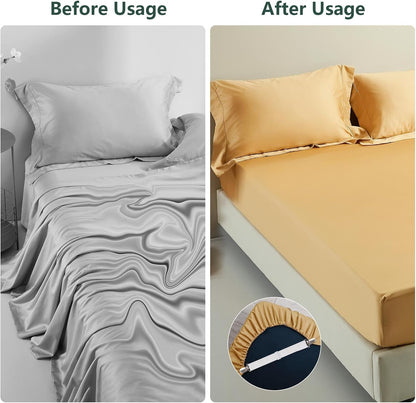 12Pcs Bed Sheet Straps, Adjustable Elastic Mattress Sheet Fasteners Suspenders Holder, Fitted Sheet Straps Clips, Grippers to Hold Sheet, Mattress, Sofa, Table Cloth