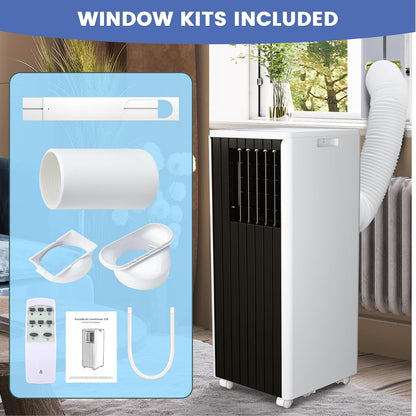 8000 BTU Portable Air Conditioner, 3 in 1 AC with Dehumidifier & Fan, Quiet 45dB, Remote, 24H Timer, Window Kit & Wheels, Cools Up to 350 Sq.ft, Bedroom, Dorm, Home Office