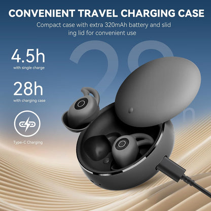 Sleepals micro Sleep Earbuds for Side Sleepers | Sleep Headphones with Soft and Snug Fit | Moderate Noise Reduction (not ANC) | Small and Light, 4H Single Play, 28H with Charging Case (Orange)