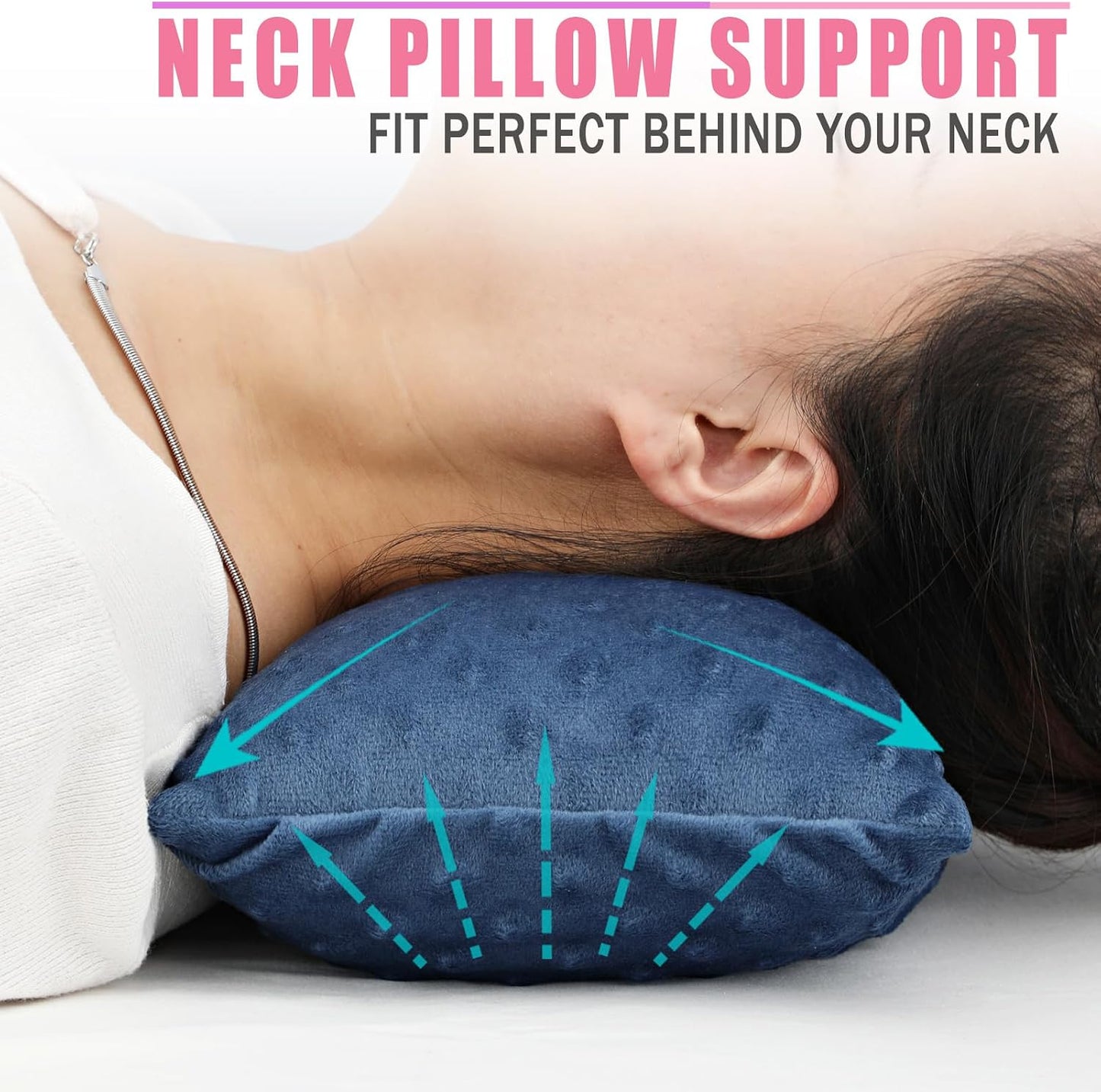 Small Neck Pillow for Recliner Chair Neck Support Pillows Pain Relief Plump Adjustable Filling Nap Airplane Sleeping Little Cushion Minky Dot Dark Gray